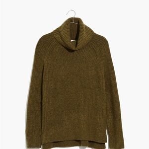 Madewell Cozy Moss Green Turtleneck Sweater